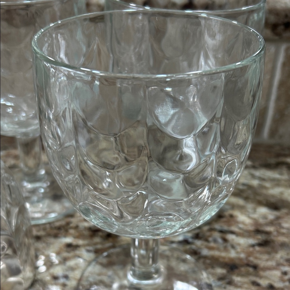 Bartlett Collins wavy thumbprint goblet… set of 2